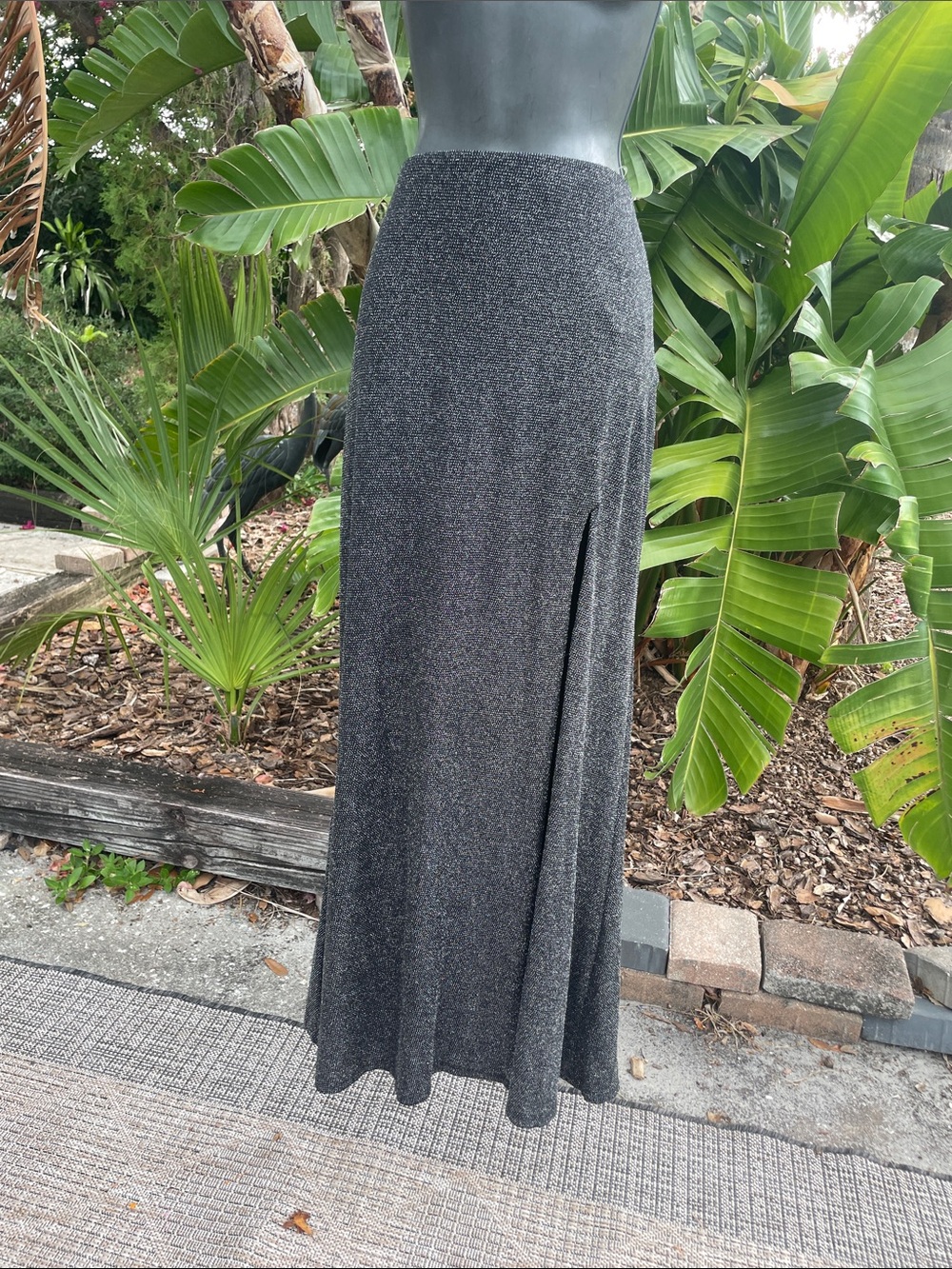 Silver Lorax sparkle slit front skirt